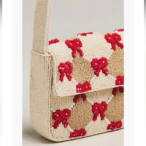New Anthropologie The Fiona Beaded Bag: Winter Icon Edition One Size - Picture 3 of 5